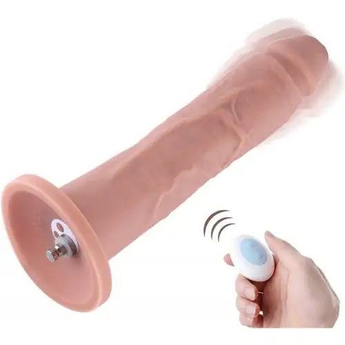 Фаллоимитатор 10.2″ с вибрацией для секс-машин Hismith Silicone Dildo with Vibe, съемный коннектор photo 1