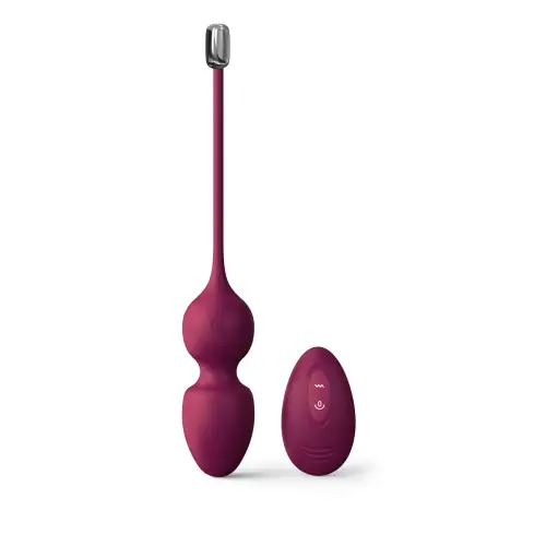 Вагинальные шарики Dorcel LOVE BALLS PLUM, вибрации и движения внутреннего шарика, пульт ДУ photo 1
