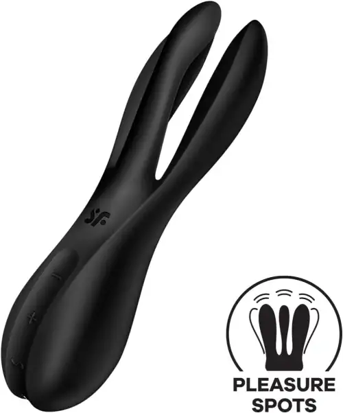 Клиторальный вибратор Satisfyer Threesome 2 Black, 3 гибких пальчика, 3 мотора photo 1