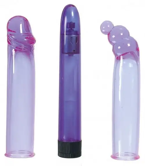 Секс набор CRYSTAL SLEEVZ THREE PIECE VIBRATOR KIT photo 1