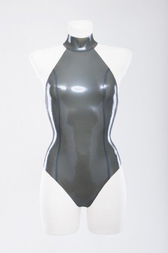 Латексный купальник с ошейником Latex Swimsuit With Collar photo 1