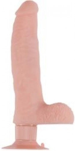 Вибромассажер на присоске REALSTUFF 8INCH VIBRATOR, телесный photo 1