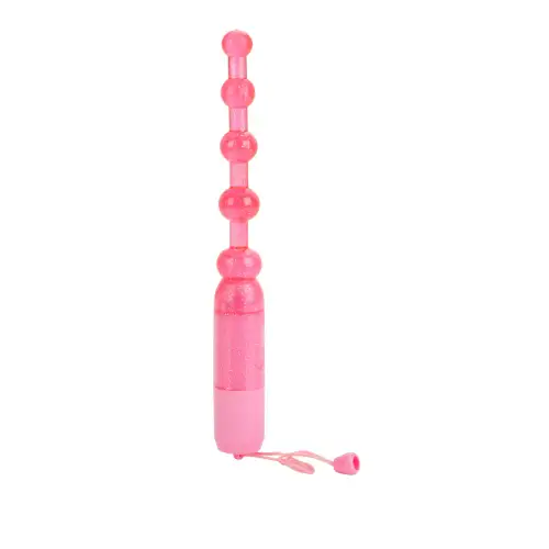 Анальная елочка с вибрацией Vibrating Pleasure Beads Pink 11х2 см photo 1