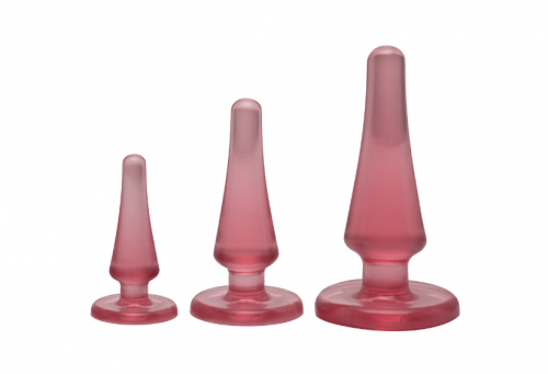 Набор анальных пробок Doc Johnson Crystal Jellies Anal Initiation Kit - Pink photo 1