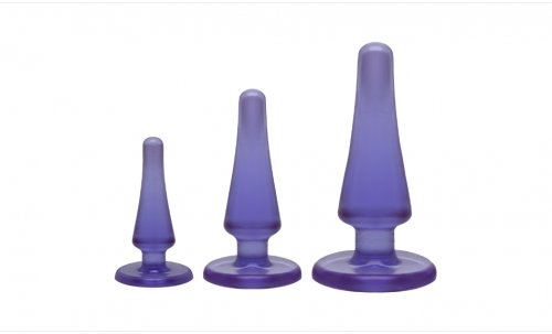 Набор анальных пробок Doc Johnson Crystal Jellies Anal Initiation Kit - Purple photo 1