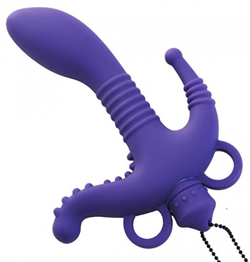 Стимулятор -3 Way Vibrating Silicone Stimulator 3 Way 17.7х3.3 см. photo 1