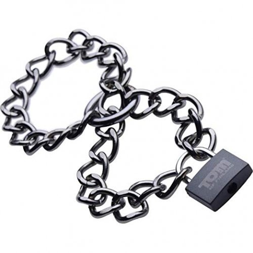 Tom of Finland Locking Chain Cuffs - металлические манжеты  photo 1