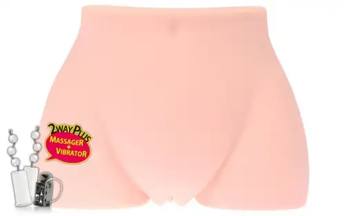 Мастурбатор-полуторс Kokos Cherry 2WayPlus с вибрацией и массажем, два входа: вагина и попка photo 1