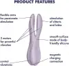 Клиторальный вибратор Satisfyer Threesome 2 Violet, 3 гибких пальчика, 3 мотора photo 6