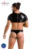 Комплект мужского белья под латекс Passion 057 Set Peter S/M Black, кроп-топ, стринги photo 6