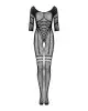 Сетчатый бодистокинг с имитацией подвязок Obsessive Bodystocking G329 XL/XXL, black, с доступом photo 3