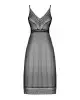 Полупрозрачная длинная сорочка Obsessive Estiqua chemise XL/2XL, черный, ассиметричный крой photo 5