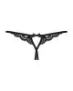Кружевные танга с двумя отверстиями Obsessive 831-THC-1 crotchless thong S/M, черные, бантики photo 4