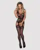 Бодистокинг Obsessive Bodystocking F217 S/M/L, элегантный силуэтный рисунок, имитация чулок photo 3