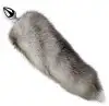 Металлическая анальная пробка с хвостом из натурального меха Art of Sex size M Artctic fox photo 3