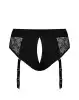 Кружевные трусы для страпона с подвязками для чулок Strap-On-Me DIVA HARNESS, S photo 4
