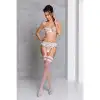 Сексуальный комплект с поясом для чулок LOVELIA SET white XXL/XXXL - Passion photo 3
