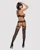 Бодистокинг Obsessive Bodystocking G313 S/M/L, шнуровка, геометрический декор photo 4