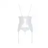 Корсет с пажами, трусики с ажурным декором и открытым шагом Ursula Corset white L/XL — Passion photo 4