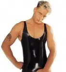 Латексная майка мужская LATEX VEST SMALL, черная photo 1