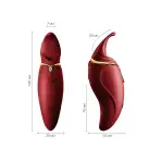 Вибратор 2в1 с язычком Zalo — Hero Wine Red, кристалл Swarovski photo 2