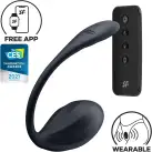 Смарт-виброяйцо Satisfyer Ribbed Petal Connect App Black, управление со смартфона, пульт ДУ photo 1