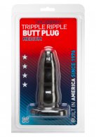 Анальная пробка Medium Triple Ripple Black  photo 2
