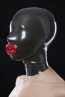 Маска из латекса с презервативом и вырезами для ноздрей Latex Condom Mask With Zipper photo 1