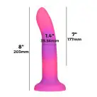 Светящийся в темноте фаллоимитатор ADDICTION Rave 8″ Glow in the Dark Dildo Pink Purple, 20,3 см photo 4
