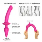 Анальная пробка с дилдо 2в1 Strap-On-Me SWITCH PLUG-IN DILDO Fuchsia L, диаметр 4,5/3,4 см photo 2