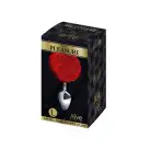 Металлическая анальная пробка Кроличий хвостик Alive Fluffy Plug L Red, диаметр 3,9 см photo 2