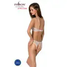 Комплект: бра, трусики с ажурным декором и открытым шагом Ursula Set white XXL/XXXL — Passion photo 2