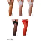 Классические чулки под пояс с широкой резинкой ST001 3/4 bianco - Passion photo 2