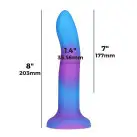 Светящийся в темноте фаллоимитатор ADDICTION Rave 8″ Glow in the Dark Dildo Blue Purple, 20,3 см photo 4