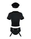 Эротический костюм полицейского Obsessive Police set S/M, black, топ, шорты, кепка, пояс, портупея photo 3