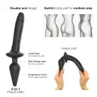 Анальная пробка с дилдо 2в1 Strap-On-Me SWITCH PLUG-IN REALISTIC DILDO Black L, диаметр 4,5/3,4 см photo 2