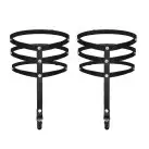 Гартеры со стразами Art of Sex - Floy, натуральная кожа, Размер XS - 2XL, цвет Черный photo 3