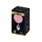 Металлическая анальная пробка Кроличий хвостик Alive Fluffy Plug M Pink, диаметр 3,4 см photo 2