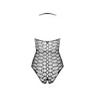 Бодистокинг в крупную сетку Passion BS087 black, открытая спина, халтер, с доступом photo 6