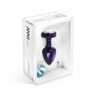 Анальная пробка со сменными стразами Diogol Anni Magnet Purple Кристалл/Аквамарин 25мм photo 2