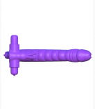 Эрекционное кольцо Silicone Double Penetrator Rabbit для двойного проникновения фиолетовое с вибраци photo 4