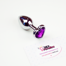 Металлическая анальная пробка сердечко, 7смХ2.8см (1шт.) photo 17