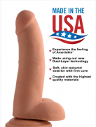 8 Inch Ultra Real Dual Layer Suction Cup Dildo - Medium Skin Tone - фаллоимитатор 18х5 см. photo 4