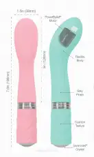 Роскошный вибратор PILLOW TALK - Sassy Teal с кристаллом Сваровски photo 6