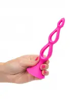 CalExotic Booty Call Silicone Triple Probe - тройная полая анальная пробка, 10,25х3,25 см, розовый photo 2